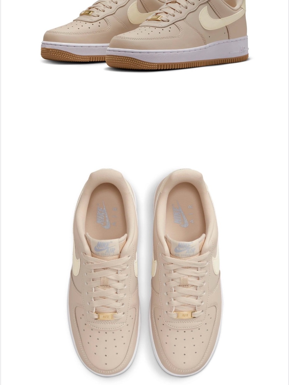 Nike Women’s Air Force 1 Low — Beige with Cream Swoosh